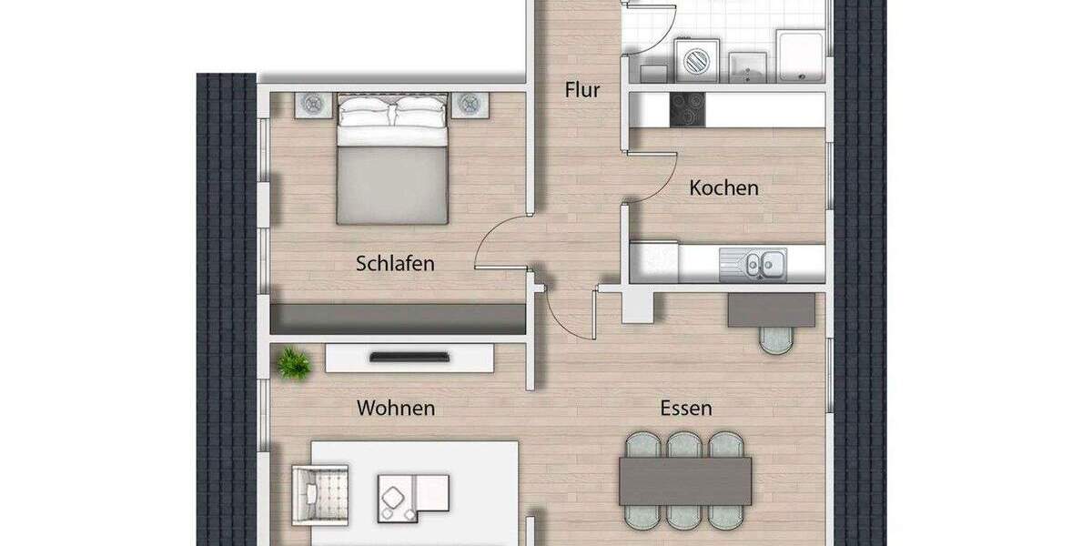 Etagenwohnung Fellbach - 2 Zimmer, 66 m&sup2;, 950&euro; | Angebot:25531234