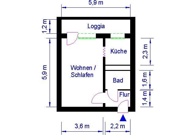 Wohnung zum Mieten in Magdeburg 216,96 € 36.16 m²
