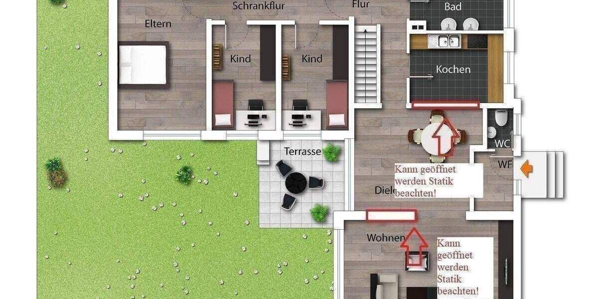 Etagenwohnung Wiesbaden Delkenheim - 5 Zimmer, 131 m&sup2;, 649.000&euro; | Angebot:24843760