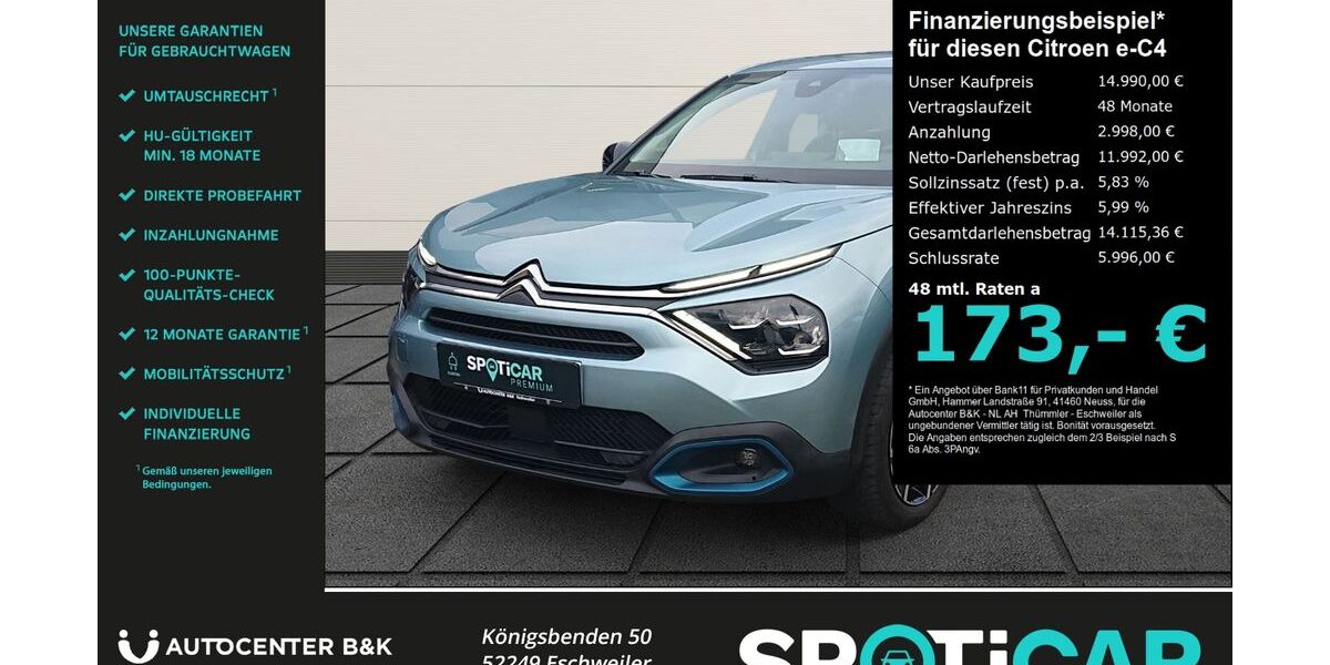 Citroen ë-C4 53.500 km 14.490 &euro; Eschweiler 52249