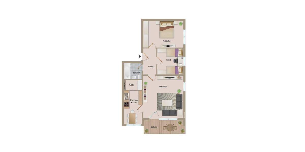 Etagenwohnung Bubenbach Bubenbach - 3 Zimmer, 74 m&sup2;, 670&euro; | Angebot:26229215