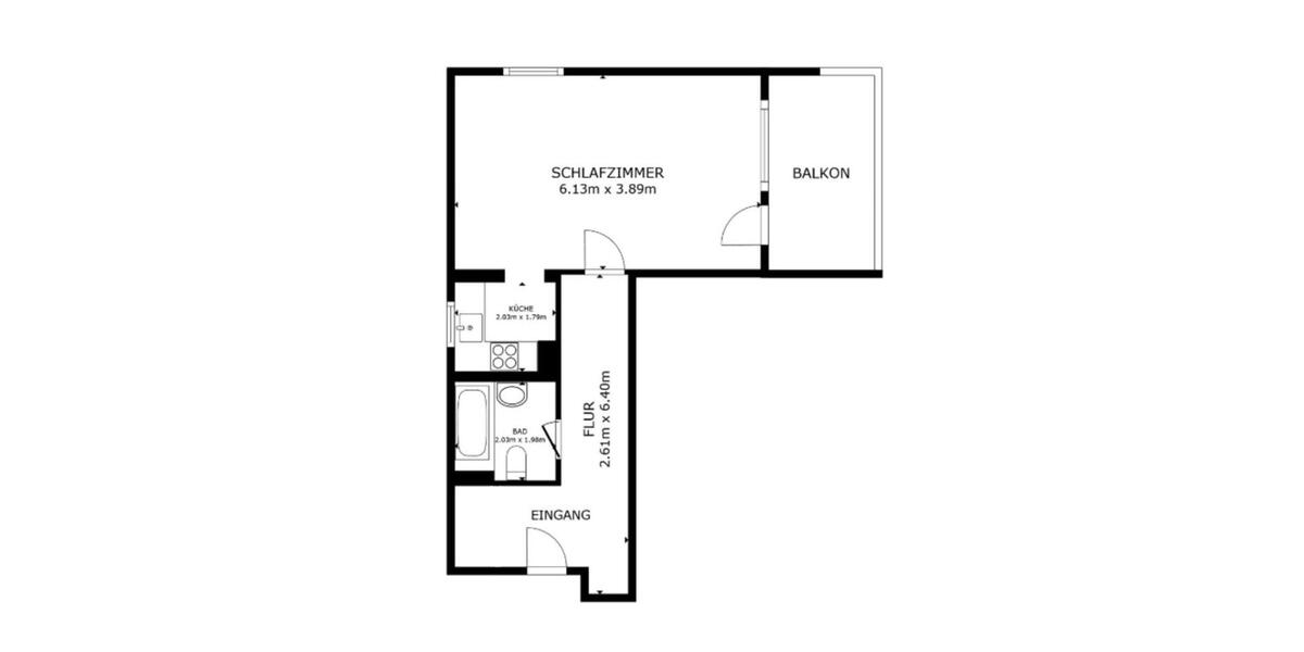 Hochparterre Flensburg Fruerlund - 1 Zimmer, 45 m&sup2;, 697&euro; | Angebot:26347874