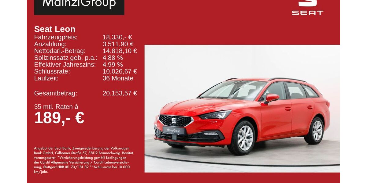 Seat Leon 29.490 km 18.330 &euro; Feldkirchen/Westerham 83620