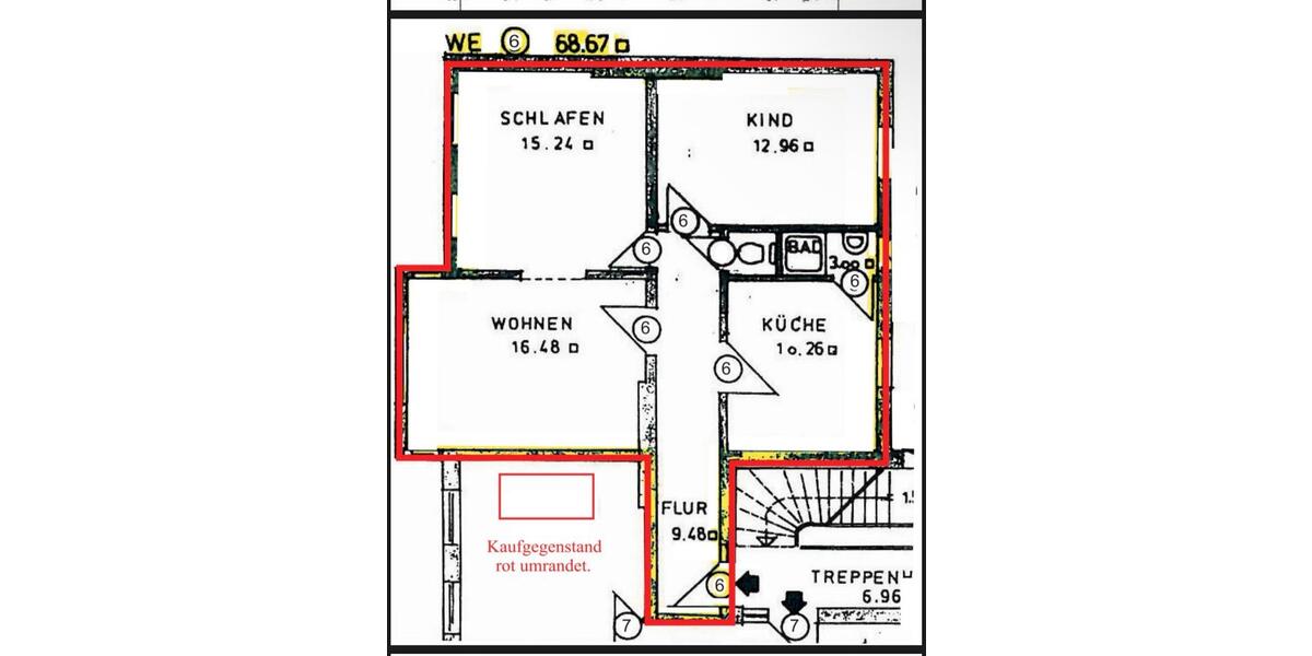 Etagenwohnung Bremerhaven Geestemünde - 3 Zimmer, 69 m&sup2;, 109.000&euro; | Angebot:27113873
