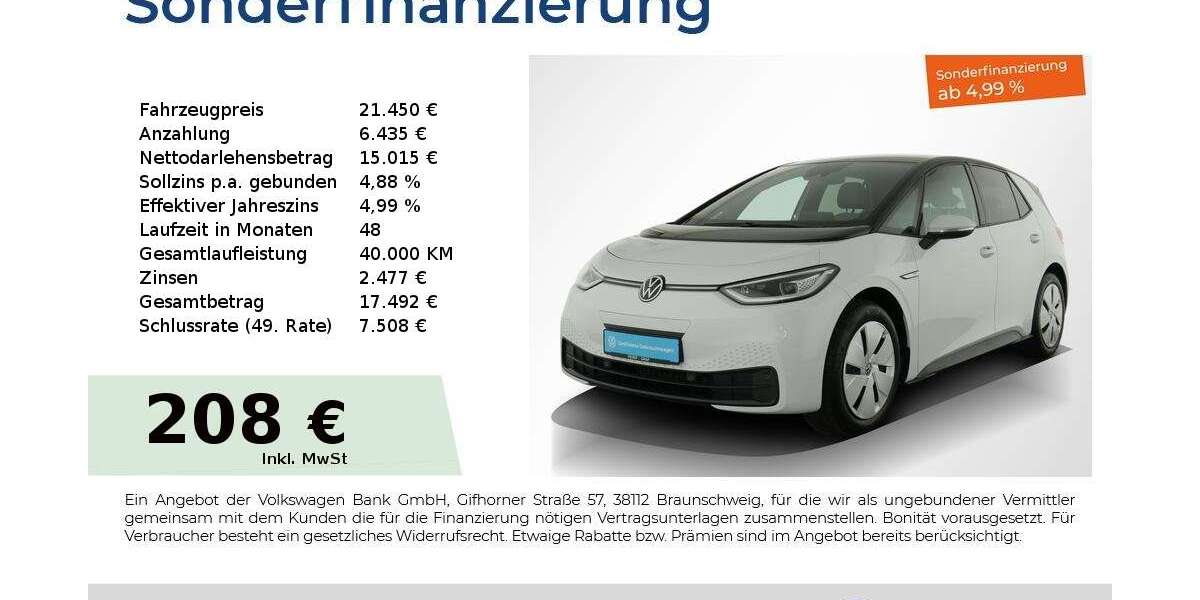 VW ID.3 19.974 km 21.450 &euro; Nürnberg 90441