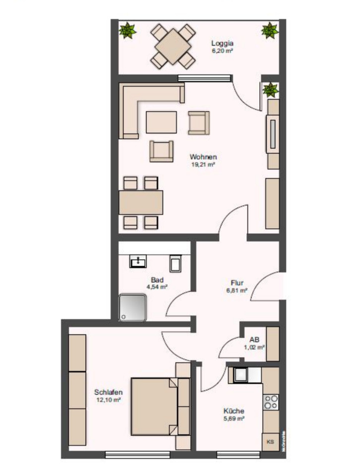 Gepflegte 2-Zimmer-Wohnung mit Balkon und Aufzug in Borken zimmer