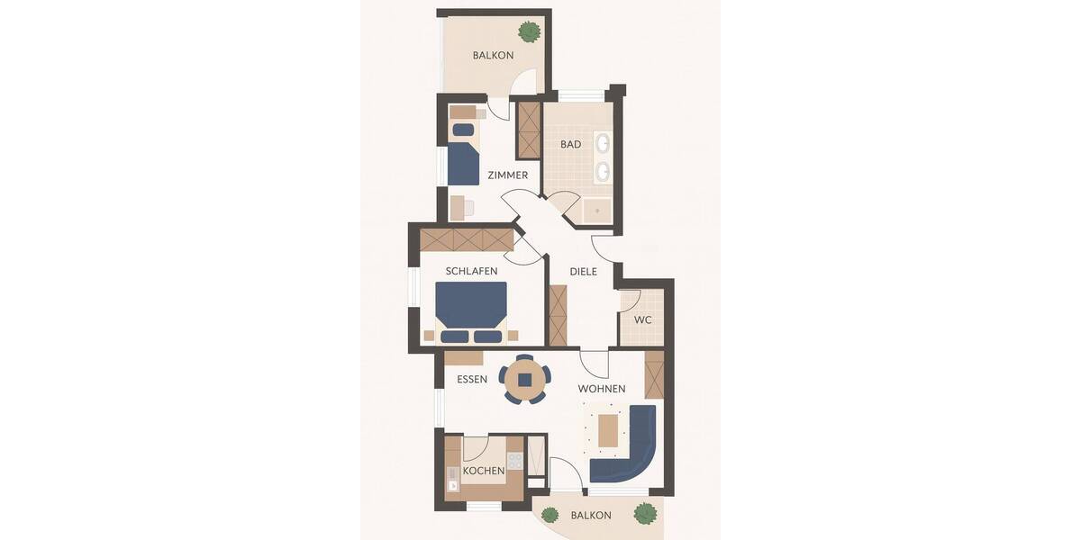Etagenwohnung Konstanz Wollmatingen - 3 Zimmer, 63 m&sup2;, 305.000&euro; | Angebot:26795176