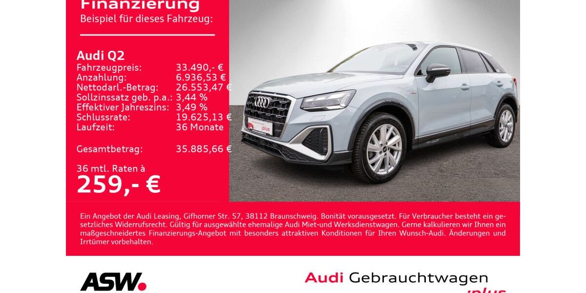 Audi Q2 18.900 km 33.490 € Heilbronn 74074
