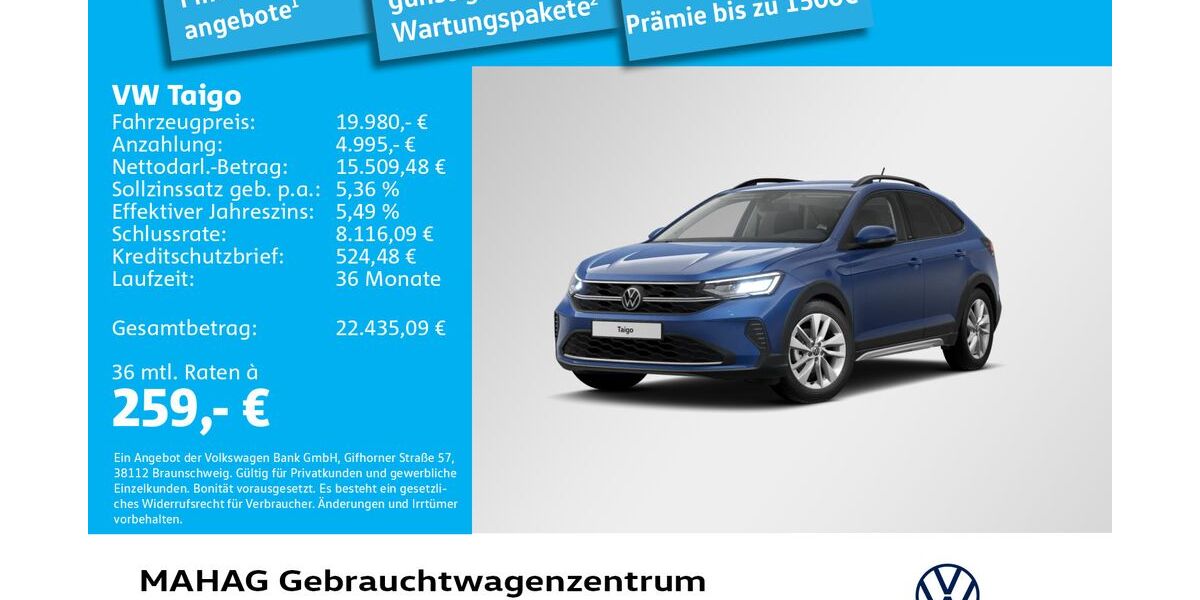 VW Taigo 9.108 km 19.980 &euro; München 80935