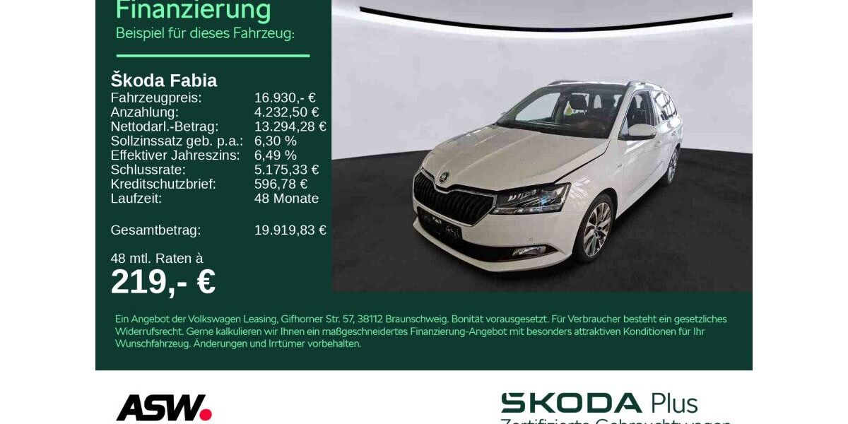 Skoda Fabia 84.300 km 16.930 &euro; Bad Rappenau 74906