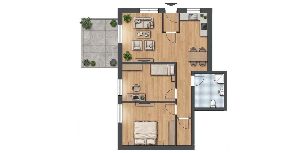 Erdgeschoßwohnung Staufenberg - 3.5 Zimmer, 80 m&sup2;, 269.000&euro; | Angebot:25973414