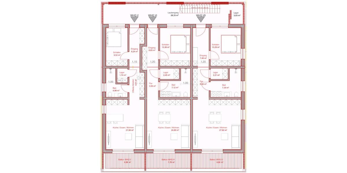 Etagenwohnung Gelnhausen - 2 Zimmer, 62 m&sup2;, 1.000&euro; | Angebot:26357442