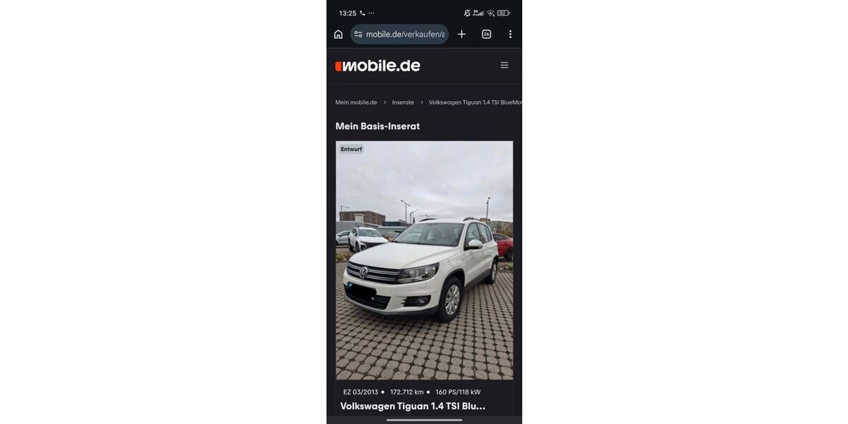 VW Tiguan 172.712 km 8.300 &euro; Meerane 08393