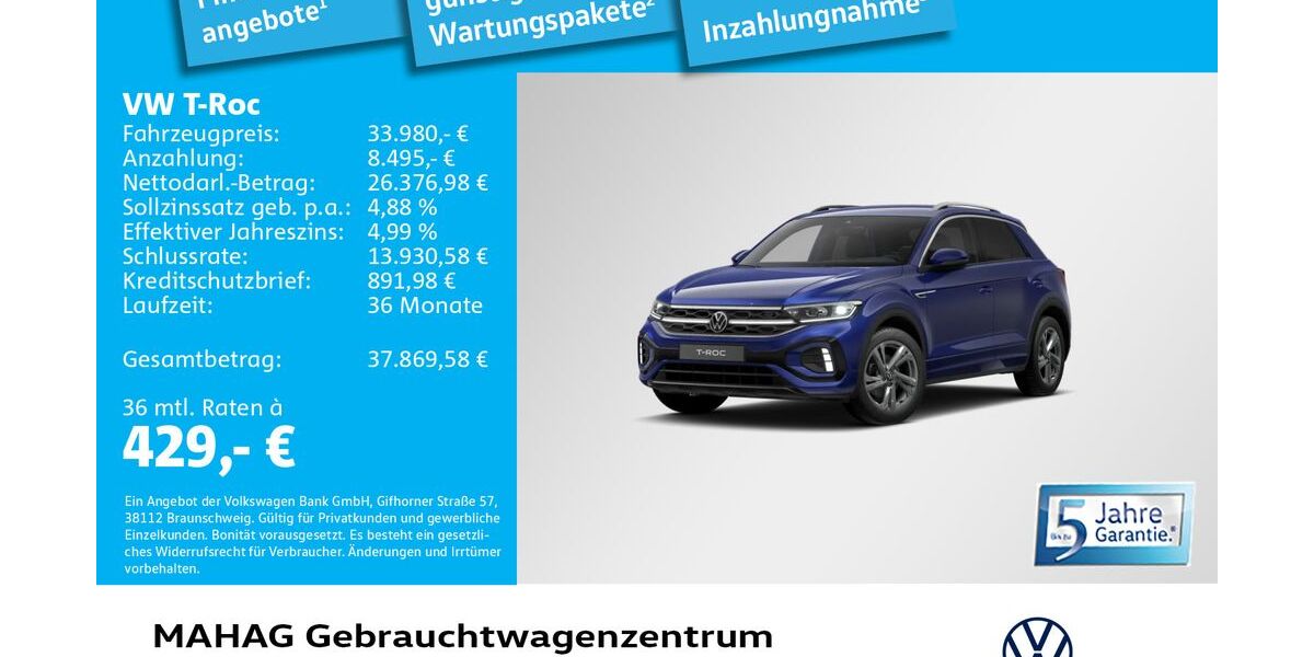 VW T-Roc 3.138 km 33.980 &euro; München 80935