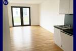 Helle 2-Zimmer-Wohnung mit Terrasse, moderne Neubau-Ausstattung mit Echtholzparkett + Einbauküche