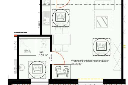 Wohnung Minden - 1 Zimmer, 44 m&sup2;, 520&euro; | Angebot:26297456