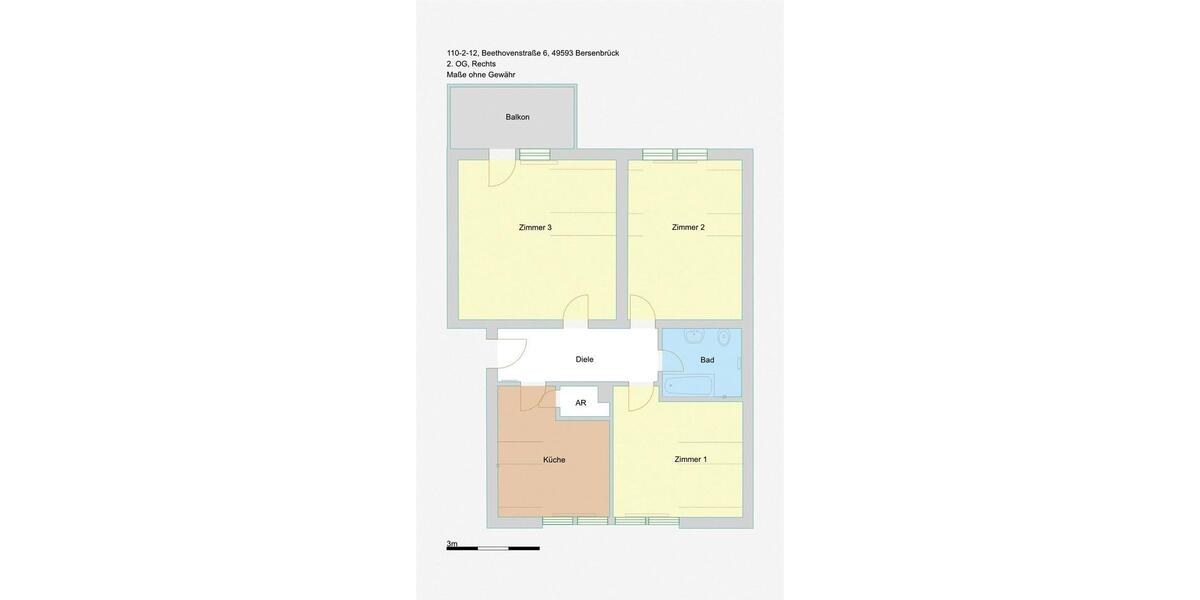 Etagenwohnung Bersenbrück - 3 Zimmer, 85 m&sup2;, 530&euro; | Angebot:26663676