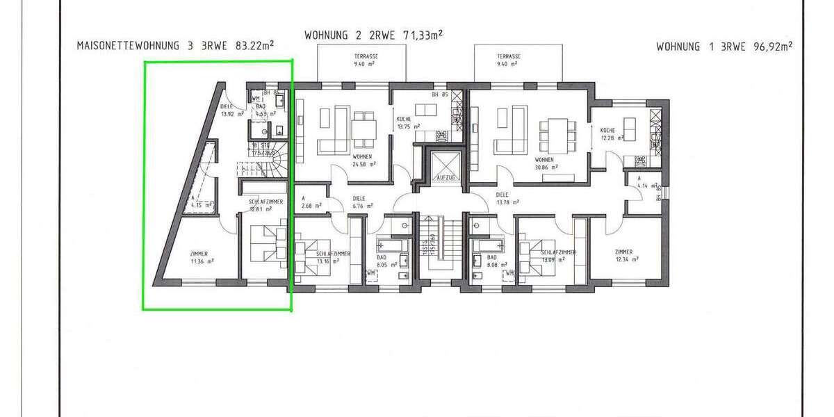 Wohnung zum Mieten in Bad Doberan 1.200 € 83.22 m² 3 zimmer