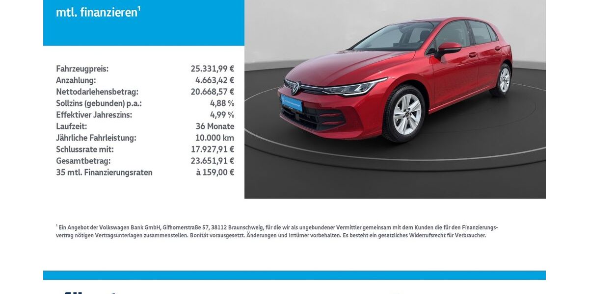 VW Golf 29.694 km 25.332 &euro; Leinefelde-Worbis/DE 37327