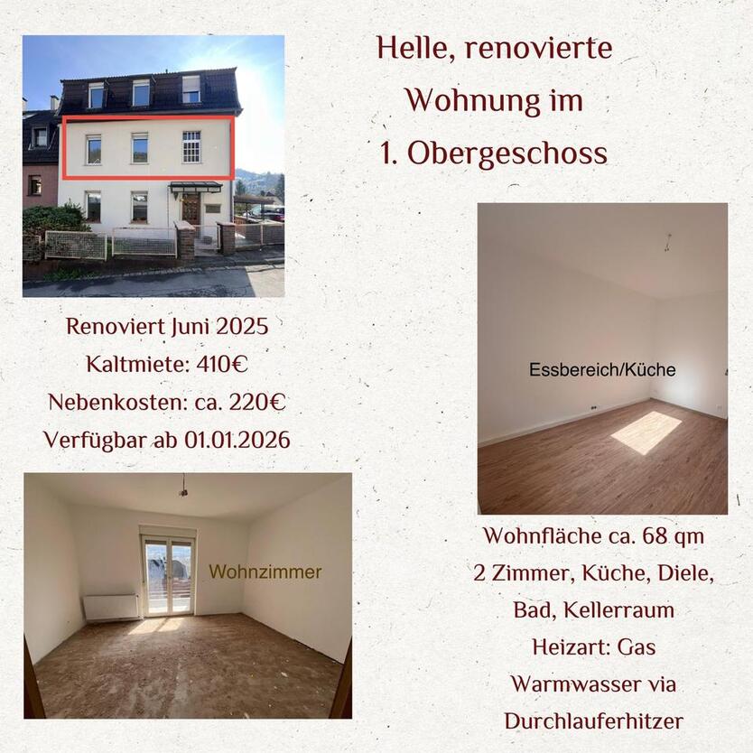Miet-Wohnung 2Zi. 68qm 1.OG BalkonGarten Altena Drescheider Berg zimmer