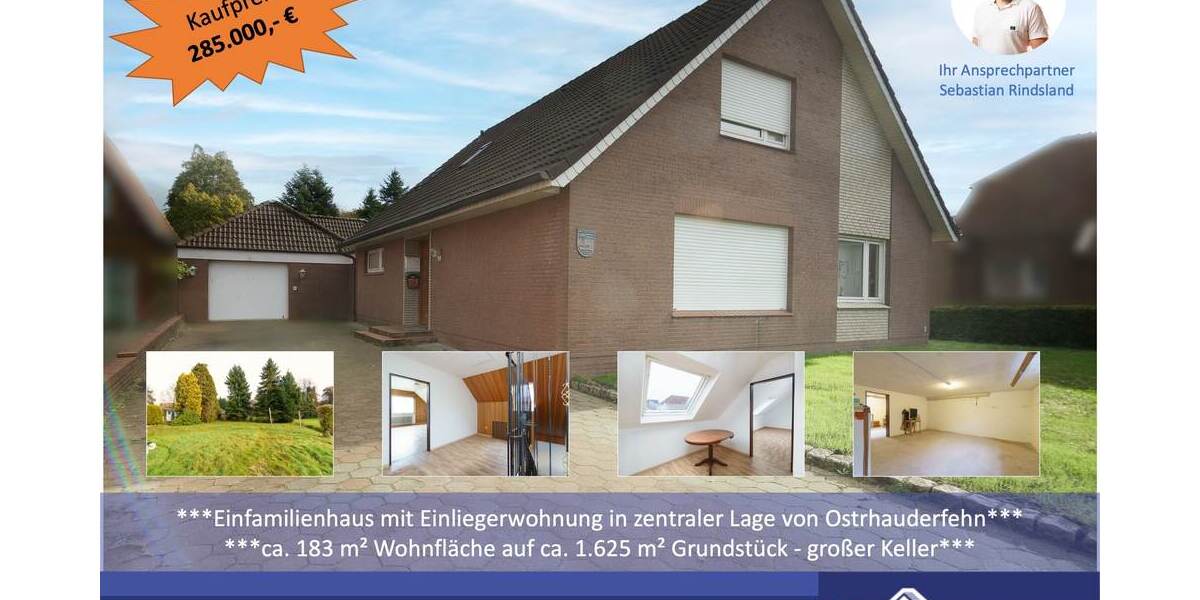 ***Einfamilienhaus mit Einliegerwohnung in zentraler Lage von Ostrhauderfehn*** - Einfamilienhaus Ostrhauderfehn | Angebot:25171152