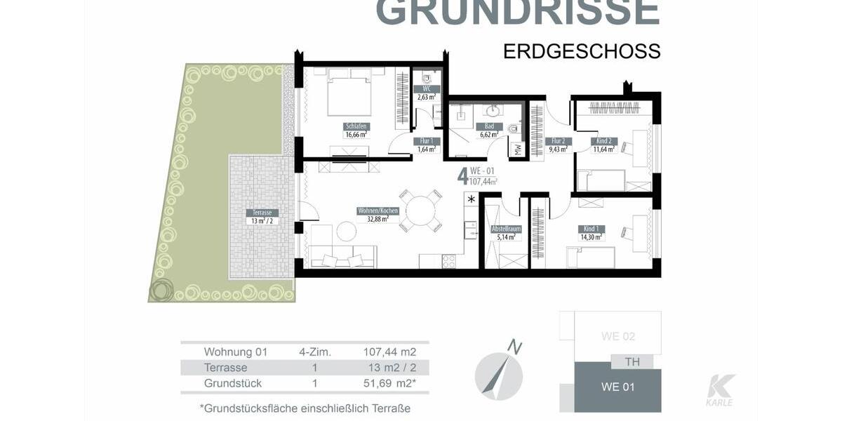 Erdgeschoßwohnung Dillingen an der Donau - 4 Zimmer, 107 m&sup2;, 532.582&euro; | Angebot:25306512