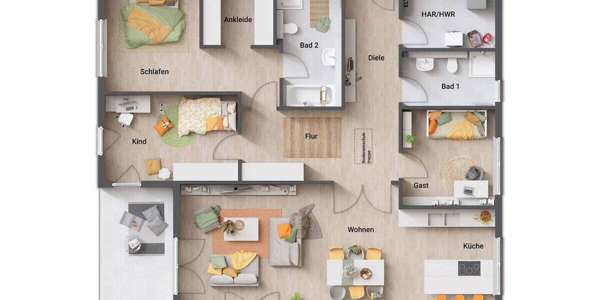 Bungalow Krauthausen Pferdsdorf-Spichra - 6 Zimmer, 138 m&sup2;, 359.240&euro; | Angebot:26029290