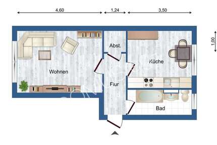 Renovierte 1 Zimmer Wohnung mit Einbauküche und Garage optional! - Wohnung Galenbeck Sandhagen | Angebot:16221099