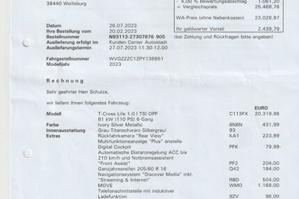 VW T-Cross 2.800 km 20.200 € Wolfsburg 38440