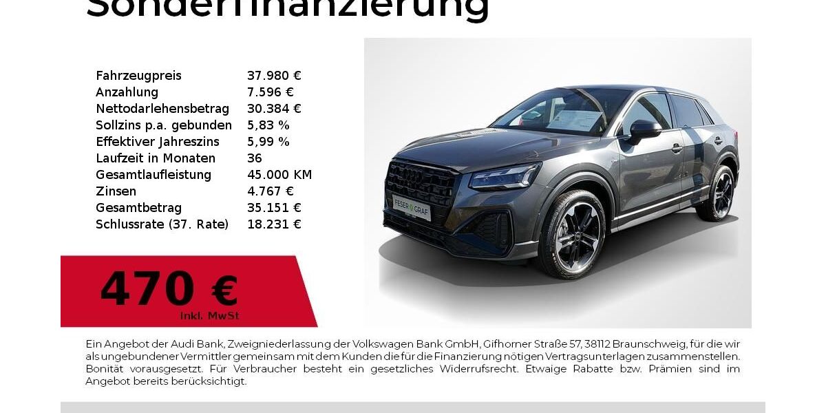 Audi Q2 8.500 km 37.980 € Fürth 90763