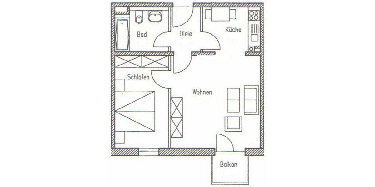 Etagenwohnung Künzing - 2 Zimmer, 50 m&sup2;, 525&euro; | Angebot:26152273