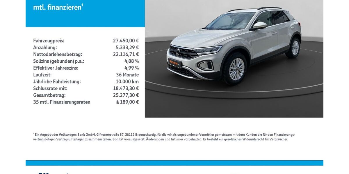 VW T-Roc 5.999 km 27.450 &euro; Mühlhausen/Thüringen 99974