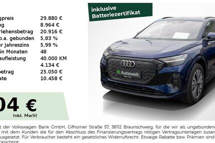 Audi Q4 e-tron 87.050 km 29.480 &euro; Nürnberg 90431