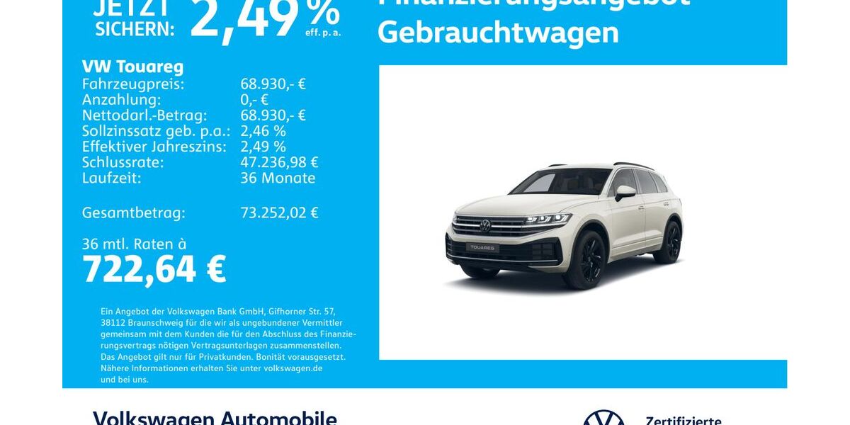 VW Touareg 6.975 km 67.830 &euro; Stuttgart-Wangen 70188