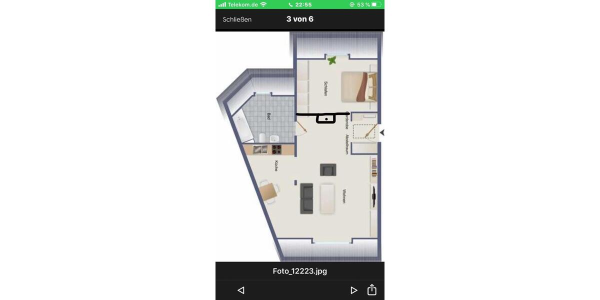 Dachgeschoßwohnung Mannheim Niederfeld - 2 Zimmer, 50 m&sup2;, 750&euro; | Angebot:25923491