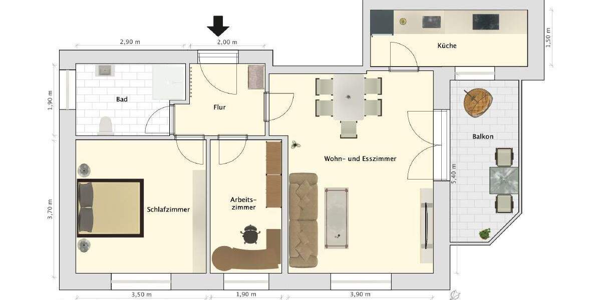 Etagenwohnung Wangerland-Hooksiel Hohenkirchen - 3 Zimmer, 62 m&sup2;, 239.000&euro; | Angebot:25686832