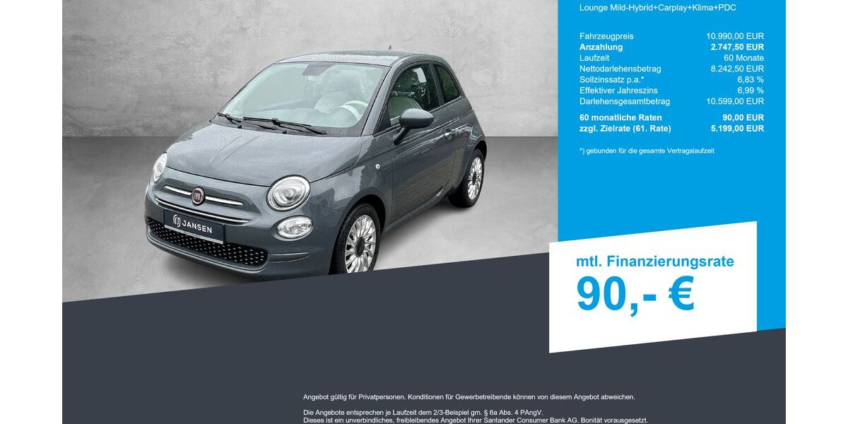 Fiat 500 65.000 km 10.990 &euro; Haselünne 49740