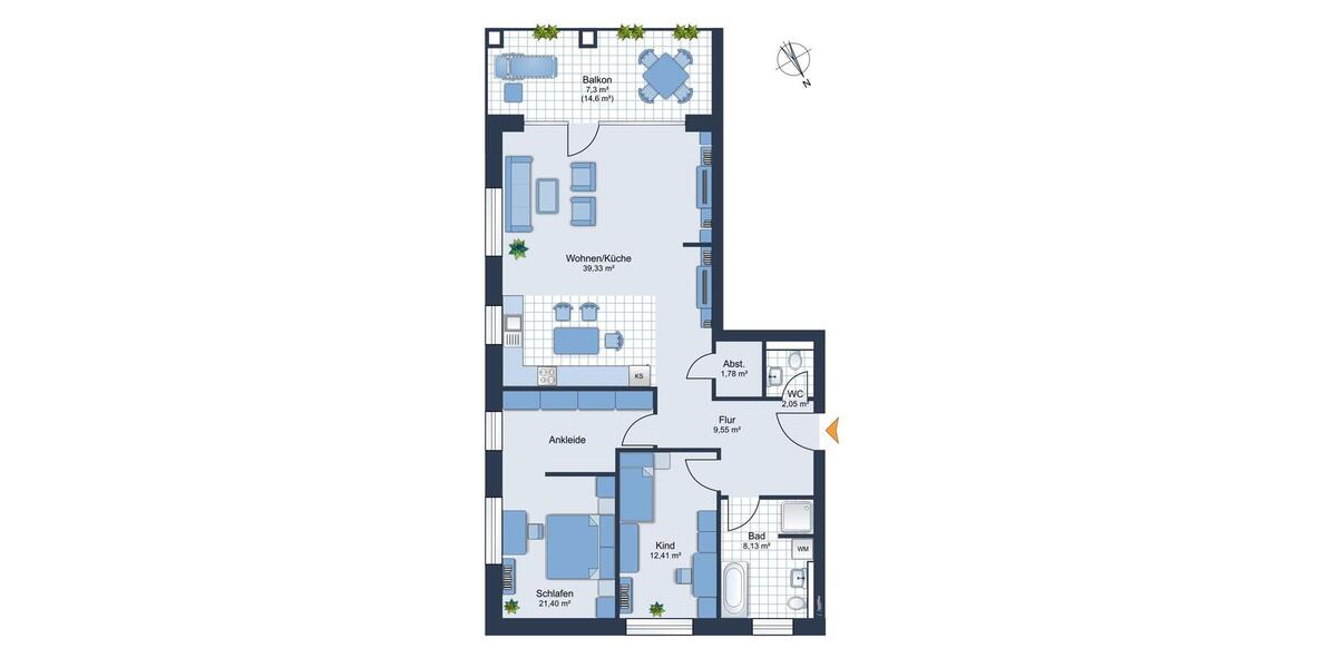 Etagenwohnung Schiffdorf - 3 Zimmer, 102 m&sup2;, 1.325&euro; | Angebot:26195417