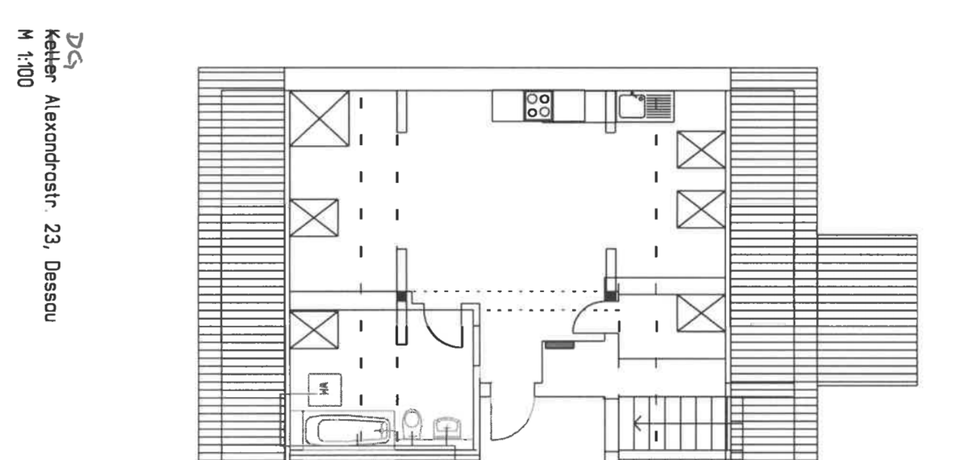 Dachgeschoss 1-Raum-Wohnung in Dessau Nord 1 zimmer