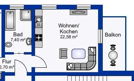 Etagenwohnung Limbach-Oberfrohna Oberfrohna - 2 Zimmer, 49 m&sup2;, 72.000&euro; | Angebot:26067263