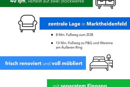 Wohnung Marktheidenfeld - 2 Zimmer, 40 m&sup2;, 600&euro; | Angebot:26341964