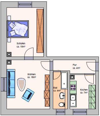 Erdgeschoßwohnung Meuselwitz - 2 Zimmer, 48 m&sup2;, 257&euro; | Angebot:25850626