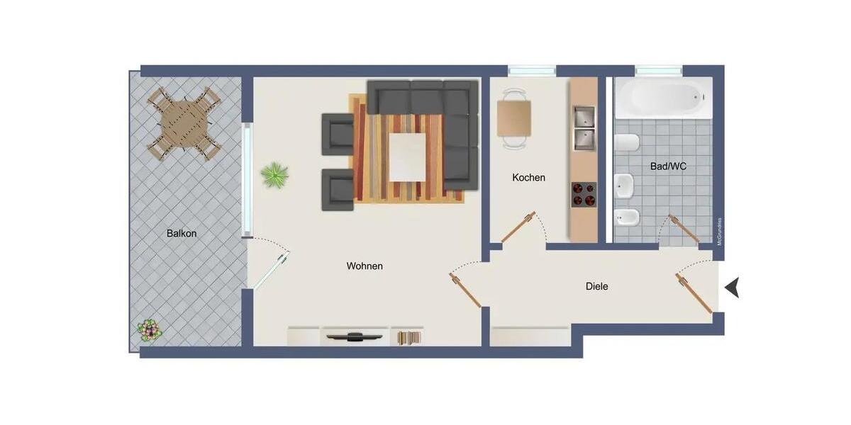 Etagenwohnung Baiersbronn - 1 Zimmer, 37 m&sup2;, 73.000&euro; | Angebot:26991363