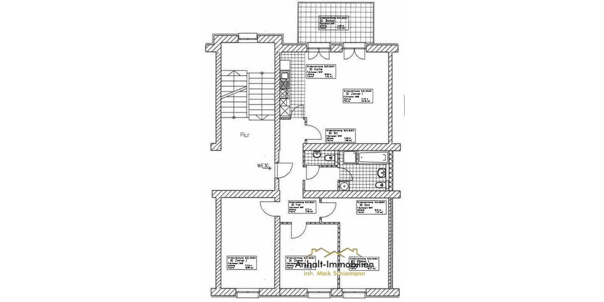 Etagenwohnung Dessau-Roßlau Dessau - 4 Zimmer, 101 m&sup2;, 850&euro; | Angebot:25547017