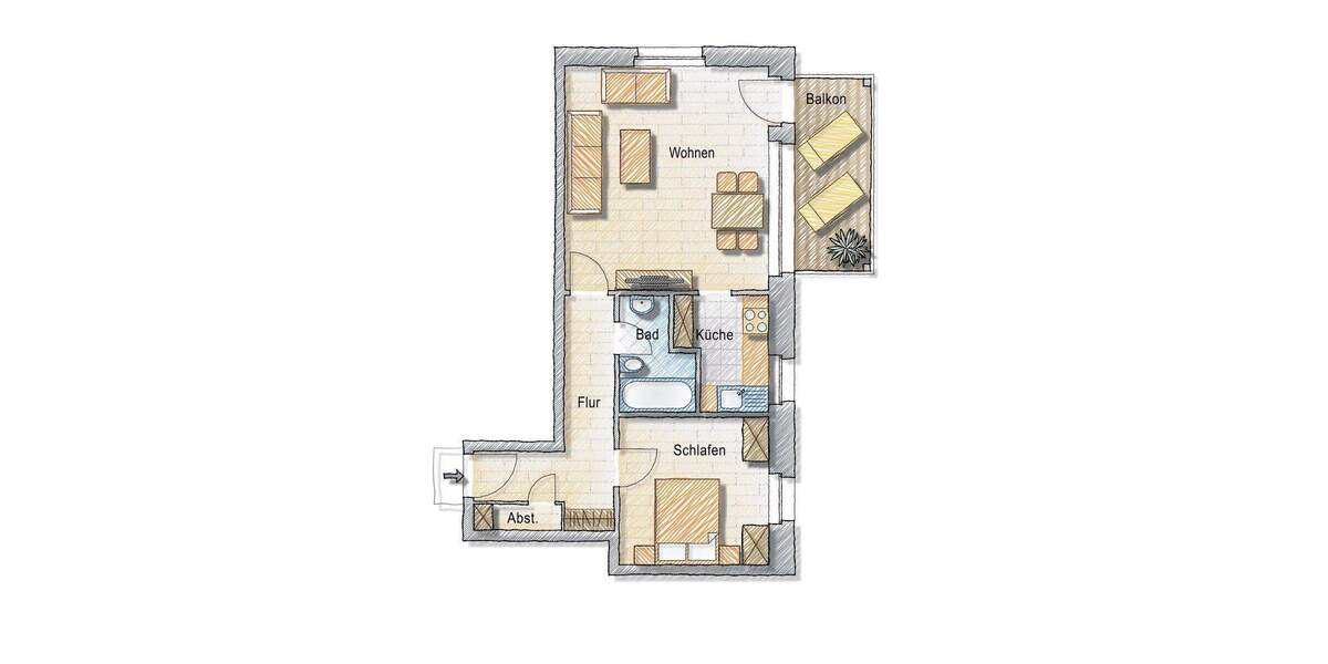 Etagenwohnung Westerstede - 2 Zimmer, 64 m&sup2;, 169.000&euro; | Angebot:24819992