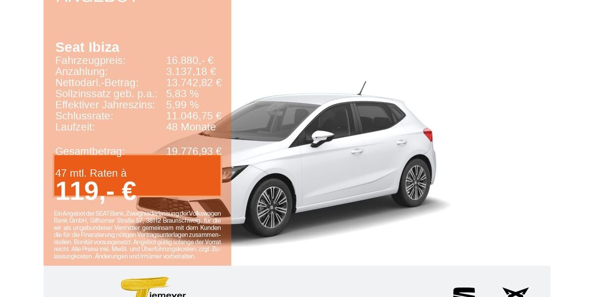 Seat Ibiza 4.462 km 16.880 &euro; Bochum 44809