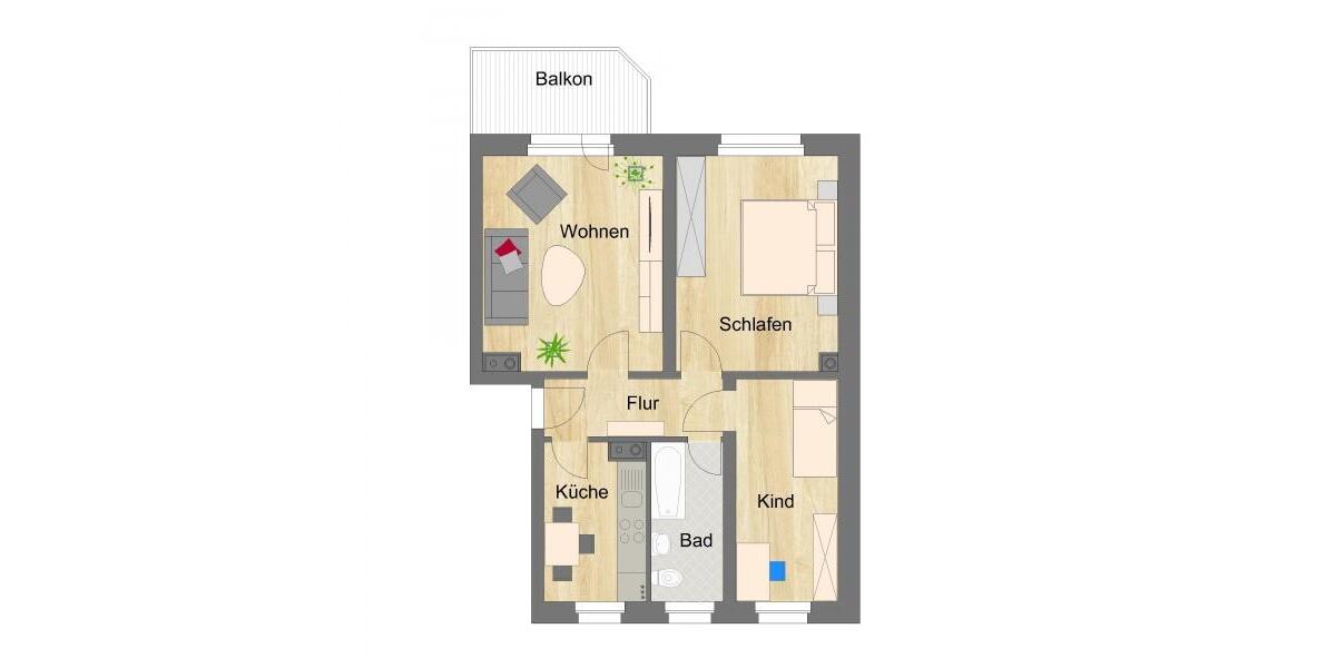 Erdgeschoßwohnung Zwickau Zwickau-West - 3 Zimmer, 59 m&sup2;, 383&euro; | Angebot:26003203