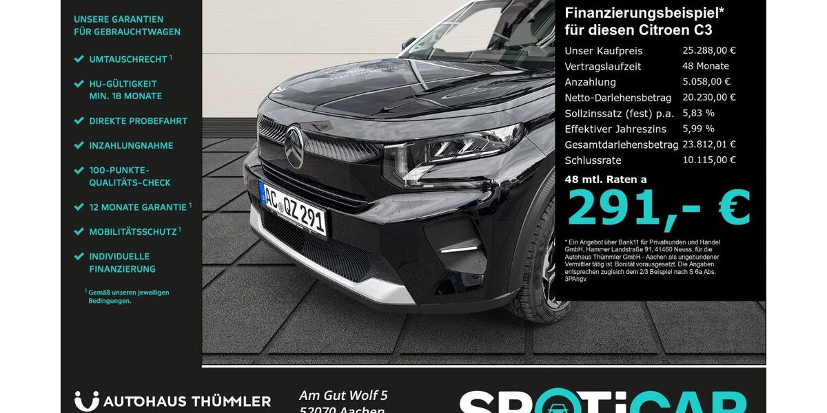 Citroen C3 5.000 km 25.288 &euro; Aachen 52070