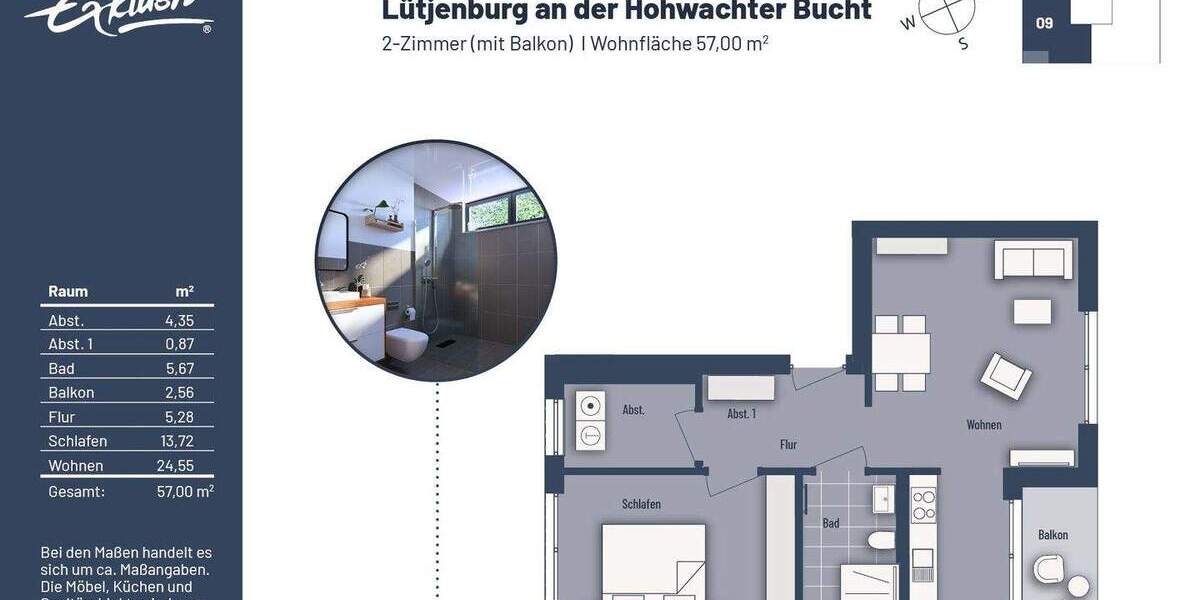 Etagenwohnung Lütjenburg - 2 Zimmer, 57 m&sup2;, 259.000&euro; | Angebot:25777371
