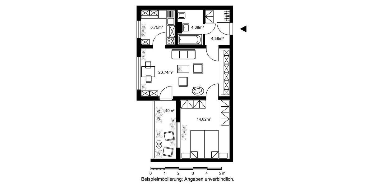 Erdgeschoßwohnung Wiesbaden Dotzheim - 2 Zimmer, 51 m&sup2;, 608&euro; | Angebot:25899532
